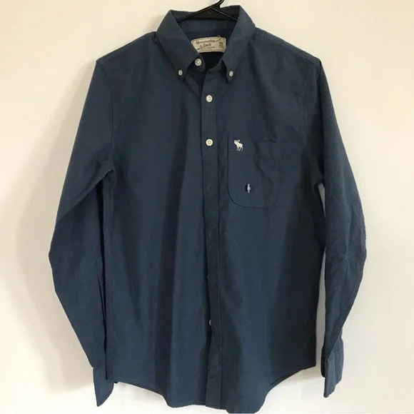 Abercrombie & Fitch Men Blue Button Down Shirt - Picture 1 of 3